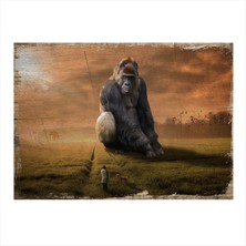 Bedeko Iri Goril Model Ahşap Tablo 35 cm x 50 cm