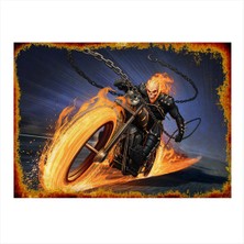 Bedeko Ghost Rider Desenli Ahşap Tablo 35 cm x 50 cm