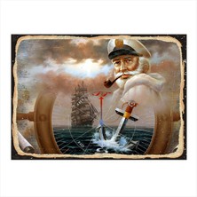 Bedeko Kaptan Hediyelik Ahşap Tablo 35 cm x 50 cm