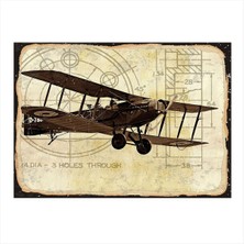 Bedeko Tek Pervaneli Uçak Dekoratif Mdf Tablo 35 cm x 50 cm