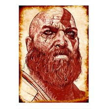Kratos God Of War Hediyelik Ahşap Tablo 35 cm x 50 cm