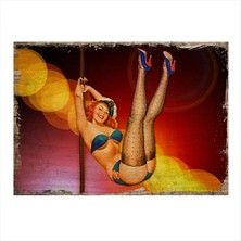 Bedeko Halat ve Pin Up Kızı Modern Mdf Tablo 35 cm x 50 cm