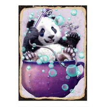 Bedeko Pandanın Banyo Eğlencesi Model Ahşap Tablo