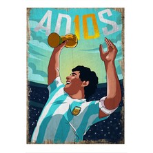 Bedeko Maradona Modern Ahşap Tablo 35 cm x 50 cm