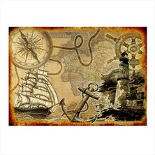 Bedeko Denizci Temalı Model Ahşap Tablo 35 cm x 50 cm