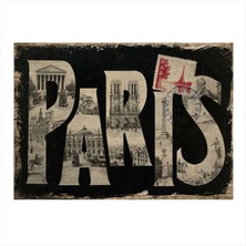 Bedeko Paris Temalı  Modern Ahşap Tablo 35 cm x 50 cm