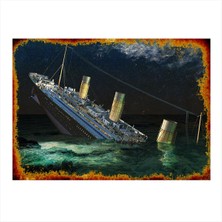 Bedeko Titanik Batarken Art Mdf Poster 35 cm x 50 cm