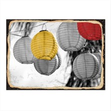 Bedeko Renkli Işıklar Modern Ahşap Tablo 35 cm x 50 cm
