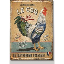 Bedeko Ahşap Tablo Afişte Horoz ve Gastronomi Ilanı Tarz