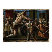 Bedeko Gladyatör Kavgası Modern Ahşap Tablo 35 cm x 50 cm