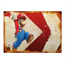 Bedeko Süper Mario Tasarım Ahşap Tablo 35 cm x 50 cm