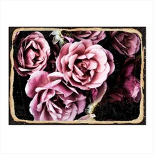 Bedeko Pembe Güller Hediyelik Ahşap Tablo 35 cm x 50 cm