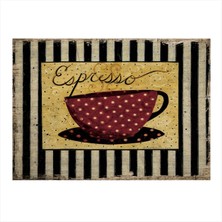 Bedeko Espresso Kahve Desenli Ahşap Tablo 35 cm x 50 cm