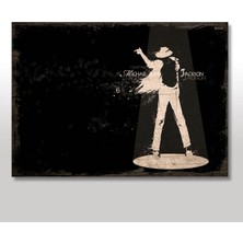 Bedeko Ahşap Tablo Siyah Beyaz Michael Jackson Baskılı 35 cm x 50 cm