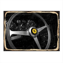 Bedeko Klasik Ferrari Hediyelik Ahşap Tablo 35 cm x 50 cm