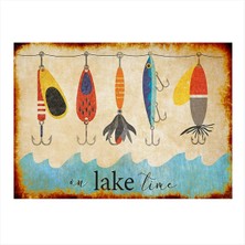 Bedeko Balık Oltaları Modern Mdf Tablo 35 cm x 50 cm