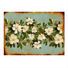 Bedeko Beyaz Çiçekler Art Mdf Poster 35 cm x 50 cm