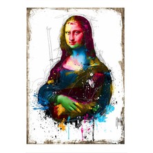 Renkli Mona Lisa Desenli Mdf Tablo 35 cm x 50 cm