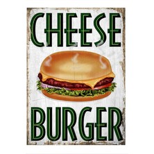 Cheese Burger Hediyelik Mdf Tablo 35 cm x 50 cm