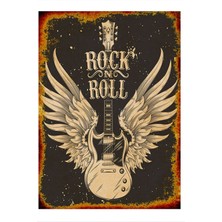 Bedeko Rock And Roll Hediyelik Mdf Tablo 35 cm x 50 cm
