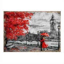 Bedeko Londra'da Sonbahar Hediyelik Mdf Tablo 35 cm x 50 cm