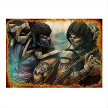 Bedeko Mortal Kombat Dekoratif Ahşap Tablo 35 cm x 50 cm