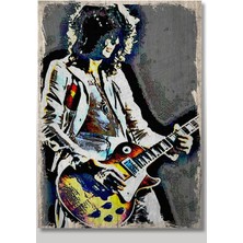 Bedeko Ahşap Tablo Jimmy Page LED Zeppelin