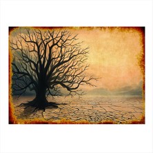 Bedeko Kurumuş Ağaç Model Mdf Tablo 35 cm x 50 cm