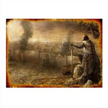 Bedeko Kudüs Modern Ahşap Tablo 35 cm x 50 cm