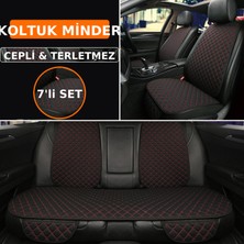 Daihatsu Terios 2005–2012 Uyumlu 7 Parça Kapitone Araba Koltuk Kumaş Kumaş Siyah Kırmızı - Kaymaz | Trobus