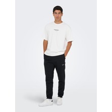 Only & Sons Rahat Siyah Erkek Eşofman Altı Onsrıley Reg Lıfe Sweat Pants Vd