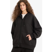 DeFacto Oversize Geniş Kalıp Kapüşonlu Fermuarlı Sweatshirt V4233AZ25WN