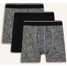 DeFacto Regular Fit Baskılı 3'lü Boxer E0125AX25AU