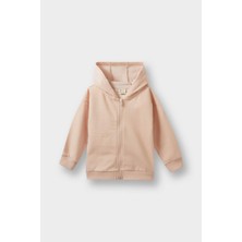 DeFacto Kız Bebek Kapüşonlu İçi Yumuşak Tüylü Fermuarlı Sweatshirt E8350A525AU