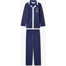 Penti İndigo Erkek Çocuk Suprise Uzun Kollu Düğmeli Pamuklu Pijama Takımı
