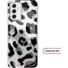 Samsung Galaxy A54 Uyumlu Lüks Leopar Desenli Silikon Telefon Kılıfı