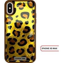 iPhone Xs Max Uyumlu Lüks Leopar Desenli Silikon Telefon Kılıfı