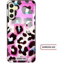 Samsung Galaxy A25 Uyumlu Lüks Leopar Desenli Silikon Telefon Kılıfı