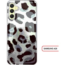 Samsung Galaxy A25 Uyumlu Lüks Leopar Desenli Silikon Telefon Kılıfı