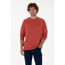 U.S. Polo Assn. Erkek Regular Fit Bisiklet Yaka Gül Kurusu İnce Basic Sweatshirt 50313752-VR026