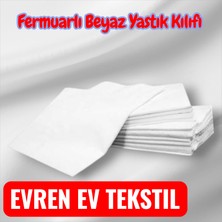 Evren Ev Tekstil Yastık 2 Adet Iç Kılıf Beyaz Fermuarlı Şilte 50 x 70 cm Pamuk
