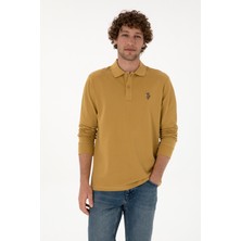 U.S. Polo Assn. Erkek Regular Fit Polo Yaka Hardal Basic Sweatshirt 50313772-VR151