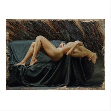 Bedeko Uzanan Nü Kadın Modern Mdf Tablo 35 cm x 50 cm