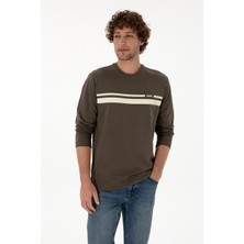 U.S. Polo Assn. Erkek Regular Fit Bisiklet Yaka Vizon İnce Sweatshirt 50313801-VR052