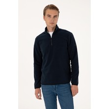 U.S. Polo Assn. Erkek Regular Fit Lacivert Polar Yarım Fermuarlı Basic Sweatshirt 50313777-VR033