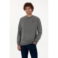 U.S. Polo Assn. Erkek Regular Fit Bisiklet Yaka Antrasit Melanj İnce Basic Sweatshirt 50313752-VR081