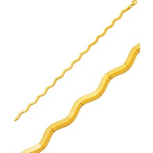 Zikzaklı Ajda Bileklik 14 Ayar Altın