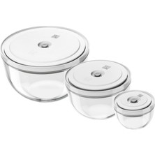 ZWILLING Fresh & Save BOWLS Vacuum Bowl Set S/m/l / 6-Parça, Cam, Şeffaf-Beyaz