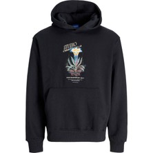 Jack & Jones Jorlucca Graphıc Siyah Erkek Sweatshirt 12276599