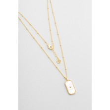 Mutluluk Güneşi 18 Ayar Sarı Altın Kaplama 45 cm Gümüş Kolye